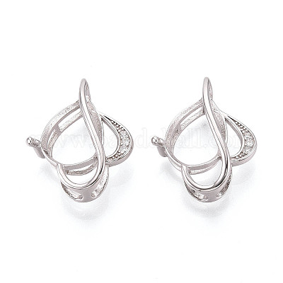 925 подвеска из стерлингового серебра с микропаве из прозрачных кубических цирконий в форме кабошона STER-N016-46P-1