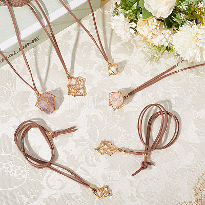 6 шт. 3 стиля ожерелья с держателем кристаллов MAK-SC0001-41G-1