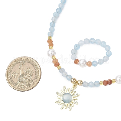 Комплекты украшений из белого нефрита SJEW-JS01338-1