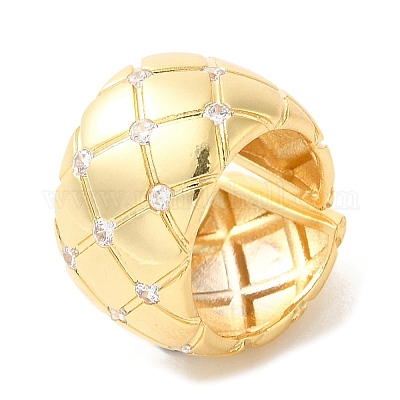 Открытые манжеты из латуни с микропаве кубический цирконий RJEW-P098-25G-1