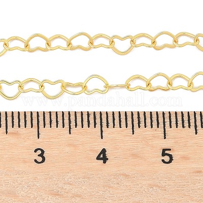 Ожерелье из латунных цепочек с сердечком для женщин NJEW-P265-39G-1