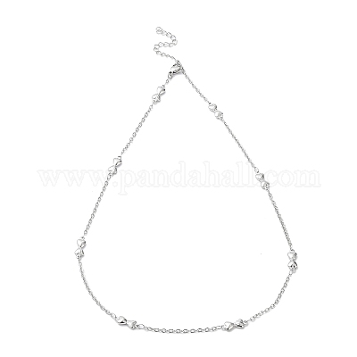 Не тускнеющая цепочка-бантик из нержавеющей стали 304 NJEW-K249-07P-1