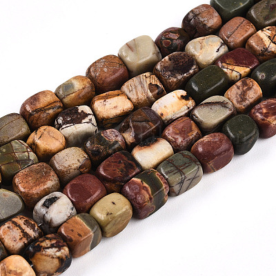 Нити бусин из натуральной яшмы пикассо/полихромной яшмы G-N346-04A-05-1