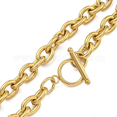 Ожерелья из нержавеющей стали 304 с цепочкой для мужчин и женщин NJEW-G152-01G-1