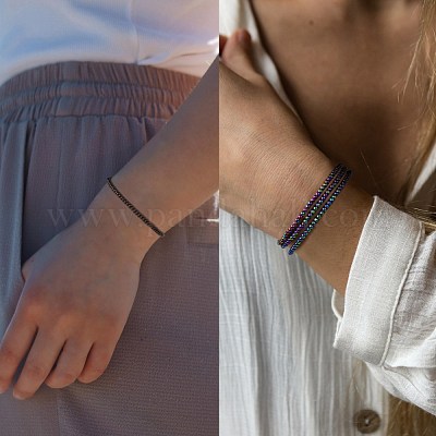 12 нить 3 цвета гальванические стеклянные бусины нити EGLA-SZ0001-11-1