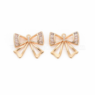 Латунные микропаве прозрачные подвески с фианитом KK-S364-255-1