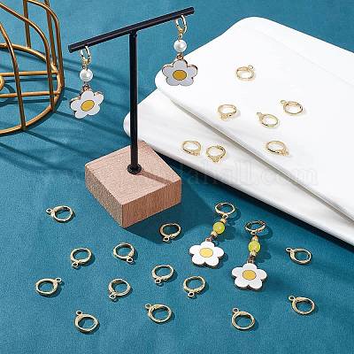 50 пара латунных сережек-колец Huggie Hoop KK-CN0001-87-1