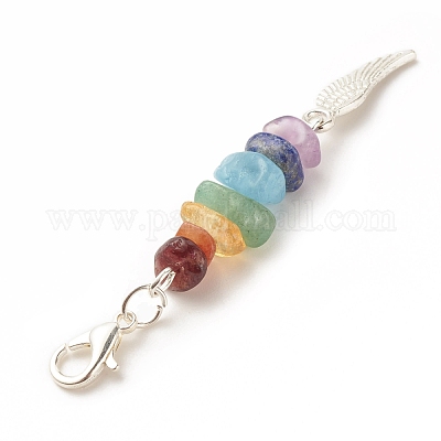 Подвесные украшения из натуральных драгоценных камней на тему чакры HJEW-JM00645-01-1