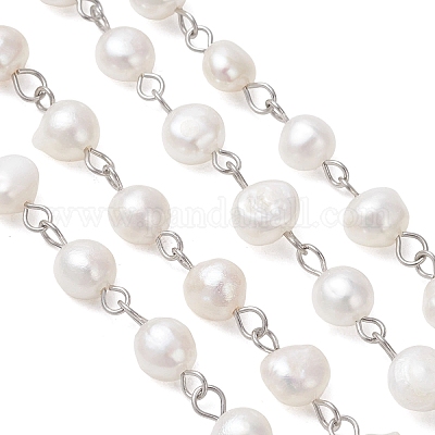 Цепочки из натурального культивированного пресноводного жемчуга&nbsp;AJEW-JB01585-01-1