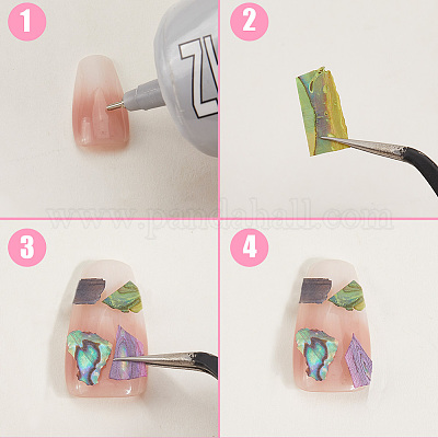 1 набор из 12 сетчатых наггетсов в виде ракушек-морских ушек для нейл-арта для женщин и девочек MRMJ-SP0001-07-1