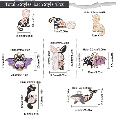 Подвески из сплава эмали 24шт 6 стиля ENAM-SC0003-48-1