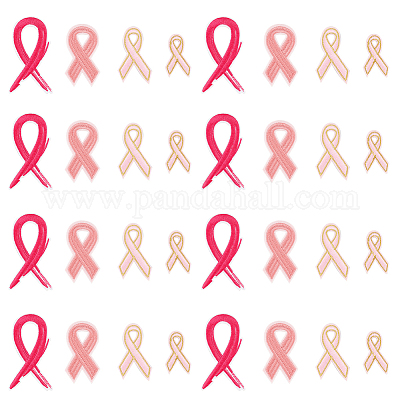 32 шт. 4 стиля ленты для информирования о раке груди компьютерная вышивка ткань нашивки на патчи PATC-FG0001-31-1