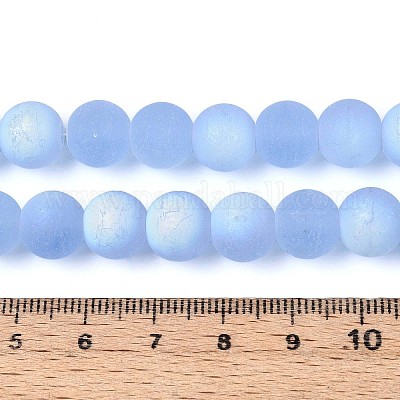 Матовые прозрачные стеклянные бусины GLAA-T032-T10mm-MBB04-1