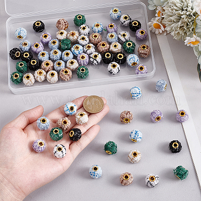 72 шт. 8-х цветные европейские бусины из полиэстера OPDL-PH0001-09-1