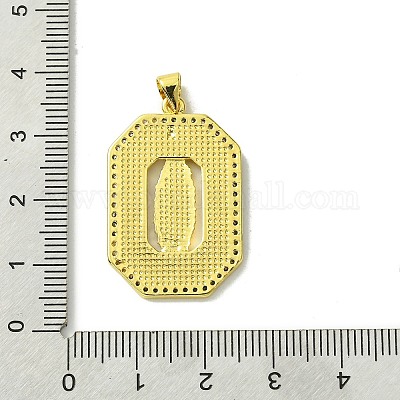 Настоящие 18к позолоченные латунные подвески с микропаве и кубическим цирконием KK-H472-14G-13-1