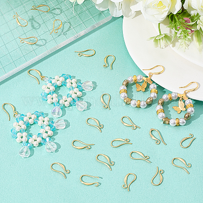 40 шт латунные серьги крючки KK-SC0006-53G-1