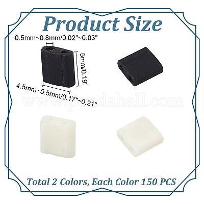 300шт 2 цвета непрозрачные стеклянные бусины с 2 отверстиями SEED-AR0001-30-1