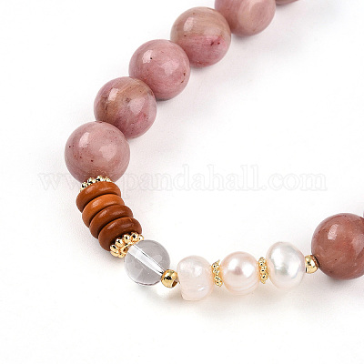 Круглые браслеты с бусинами из натурального пресноводного жемчуга BJEW-T022-07-1