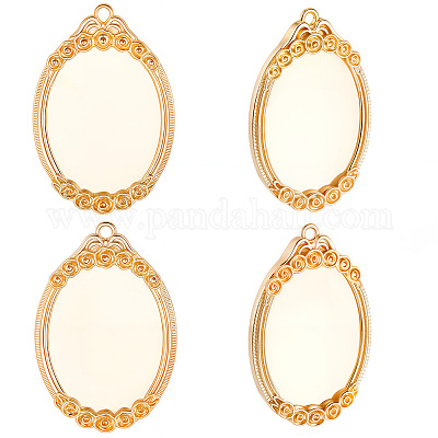 4 шт. латунная подвеска-кабошон KK-BBC0020-14-1