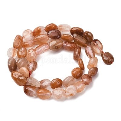 Нити бусин из натурального красного меха кролика с рутиловым кварцем G-K395-A03-02-1