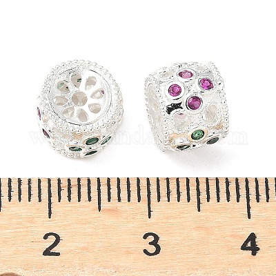 Латунные микро проложить кубического циркония бусы KK-A254-21S-1