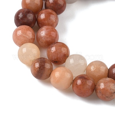 Натуральный розовый авантюрин бисер нитей G-P257-05-6mm-1