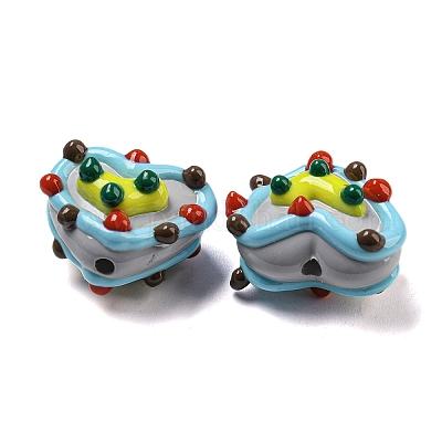 Ручная роспись акрилом с эмалевыми бусинами MACR-D031-06F-1