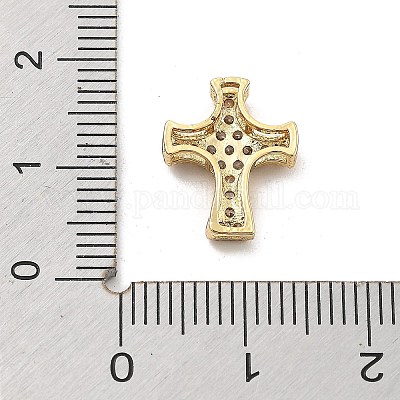 Латунные микропаве прозрачные подвески с фианитом KK-L228-37G-02-1