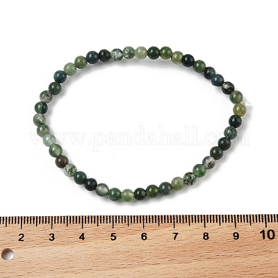 Натуральный мох агат бисер стрейч браслеты XZ8284-1-1
