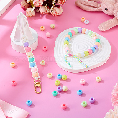 200шт непрозрачные акриловые европейские бусины&nbsp;SACR-TA0001-58-1