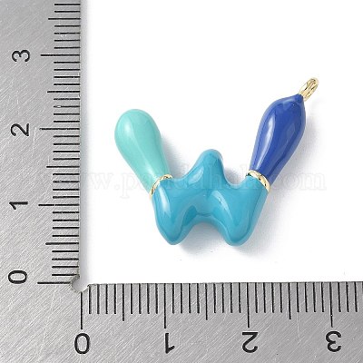 Латунь эмаль подвески KK-E093-03G-W-01-1