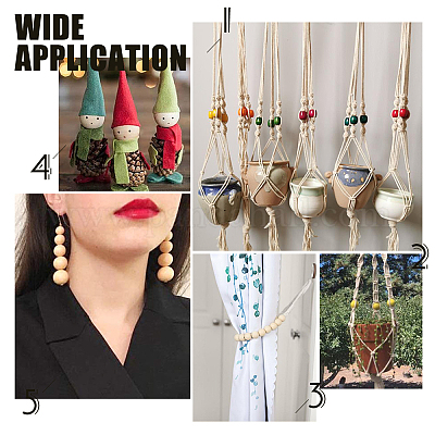 Незавершенные бусы из натурального дерева WOOD-PH0009-03-1