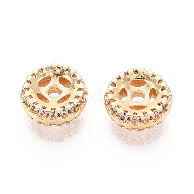 Латунные микро проложить кубического циркония бусы KK-N275-02G-1