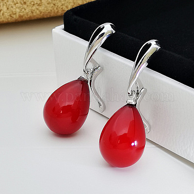 Латунные пластиковые серьги-кольца WG47D07-03-1