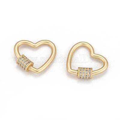 Латунь микропаве кубический цирконий винт карабин подвески с замком ZIRC-G160-23G-1