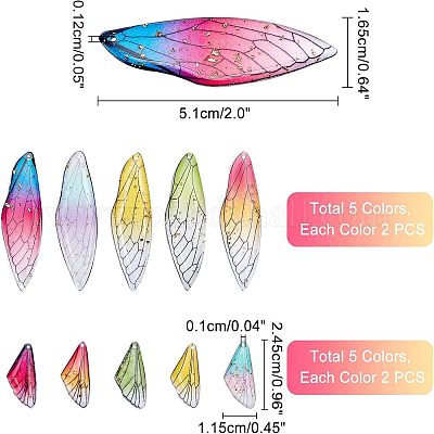 20шт 10 стильные подвески из прозрачной смолы RESI-NB0001-80-1