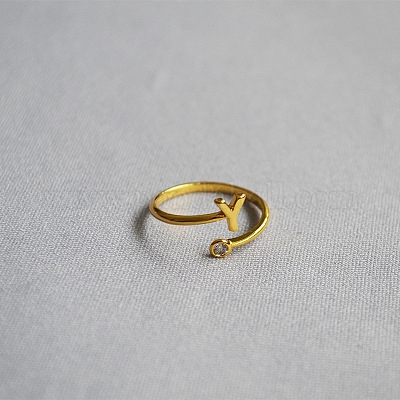 Латунные кольца-манжеты с микропаве и прозрачным цирконием для женщин WG54647-24-1