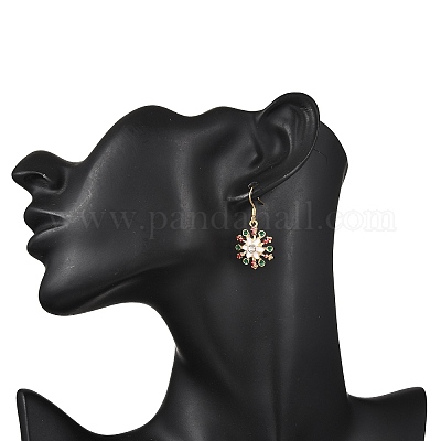 Болтающийся серьги сплава эмали EJEW-JE06608-1