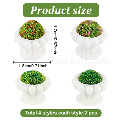 8шт 4 стиля имитация клумбы из смолы AJEW-GO0001-71-1