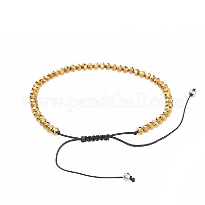 Регулируемые гальванические браслеты из бисера BJEW-JB04588-1