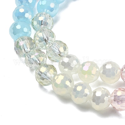 Стеклянные бусины с гальваническим покрытием  EGLA-D300-06-6mm-08-1