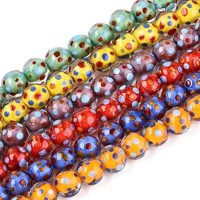 Бусы лэмпворк ручной работы LAMP-N036-07A-01-1