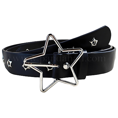 Ремни-цепочки из искусственной кожи с застежками в виде звезд из сплава DIY-WH20007-285A-1