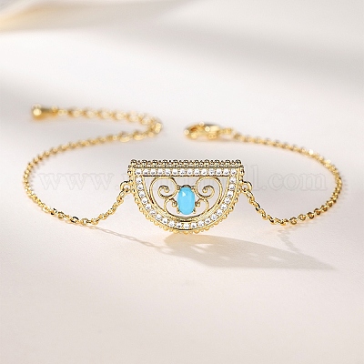 Латунные браслеты с микропаве из чистого кубического циркония RY3838-2-1