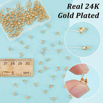 150 шт. латунные наконечники для бусин KK-UN0003-37-1