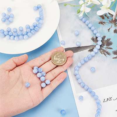 2 нити натуральных синих кружевных агатовых бусин G-OC0004-35B-1