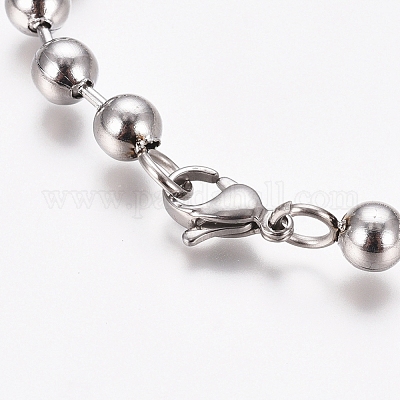 Браслеты из шариковой цепи из нержавеющей стали 304 BJEW-G628-09P-1