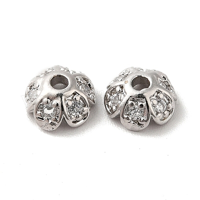 Латунные микро проложить кубического циркония Шапочки KK-E068-VF848-1-1