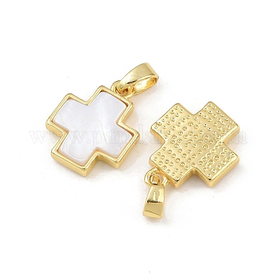 Подвески из натуральной латуни из ракушки пауа KK-U025-03G-01-1-1