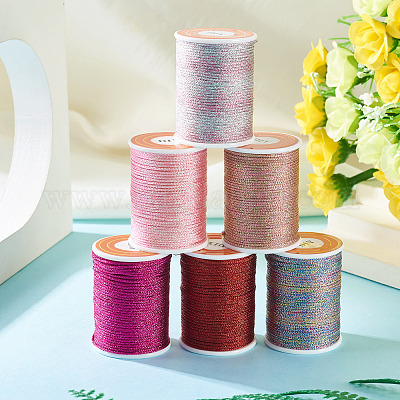 6 рулон полиэстеровой металлизированной нити 6 цветов OCOR-TA0002-82A-1